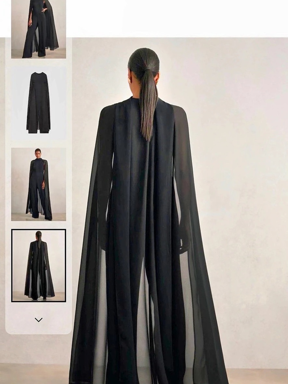 REISS Black Farley wide leg Cape jumpsuit Size 2 Like New - Picture 2 of 4